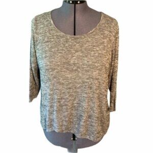 Unity World Wear Plus Size ¾ Sleeve Top Gray Marled